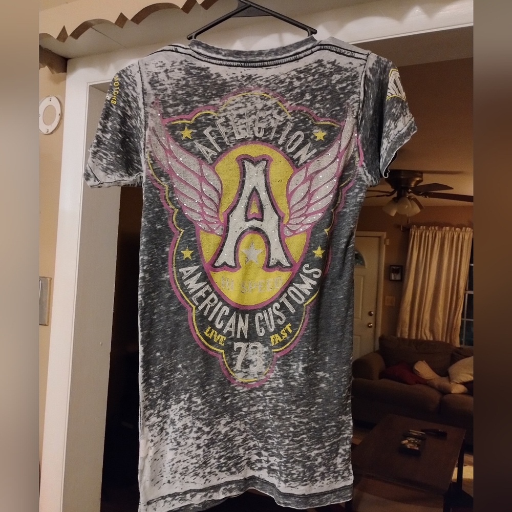 Affliction Gray Short Sleeve Graphic Tee - Picture 2 of 3